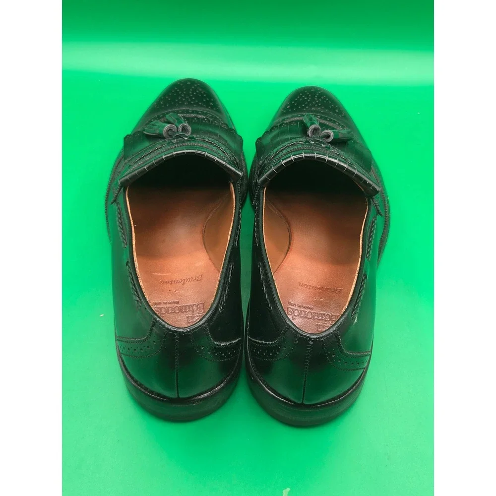 Allen Edmonds Bradenton Mens 10 D Black Leather Kiltie Tassel Wingtip Loafers